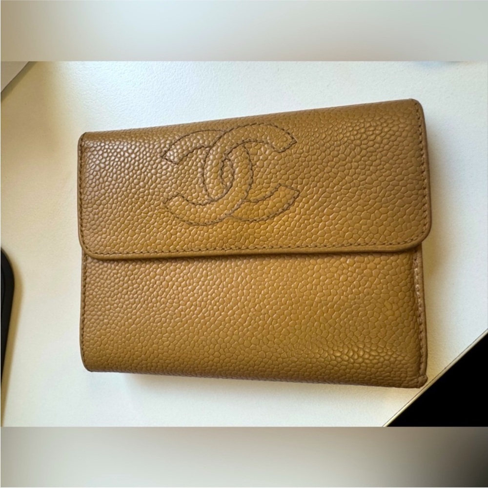 Chanel Tan Leather Clutch